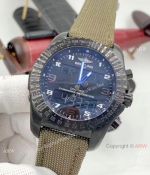 Breitling Cockpit B50 Black Steel Green Leather Strap Men Watches-Cheap Breitling Watches Replica